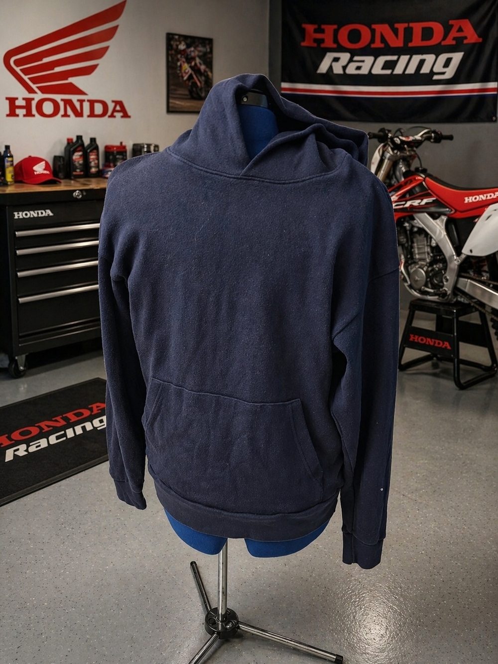Men's Navy Pullover Hoodie - Honda Racing
